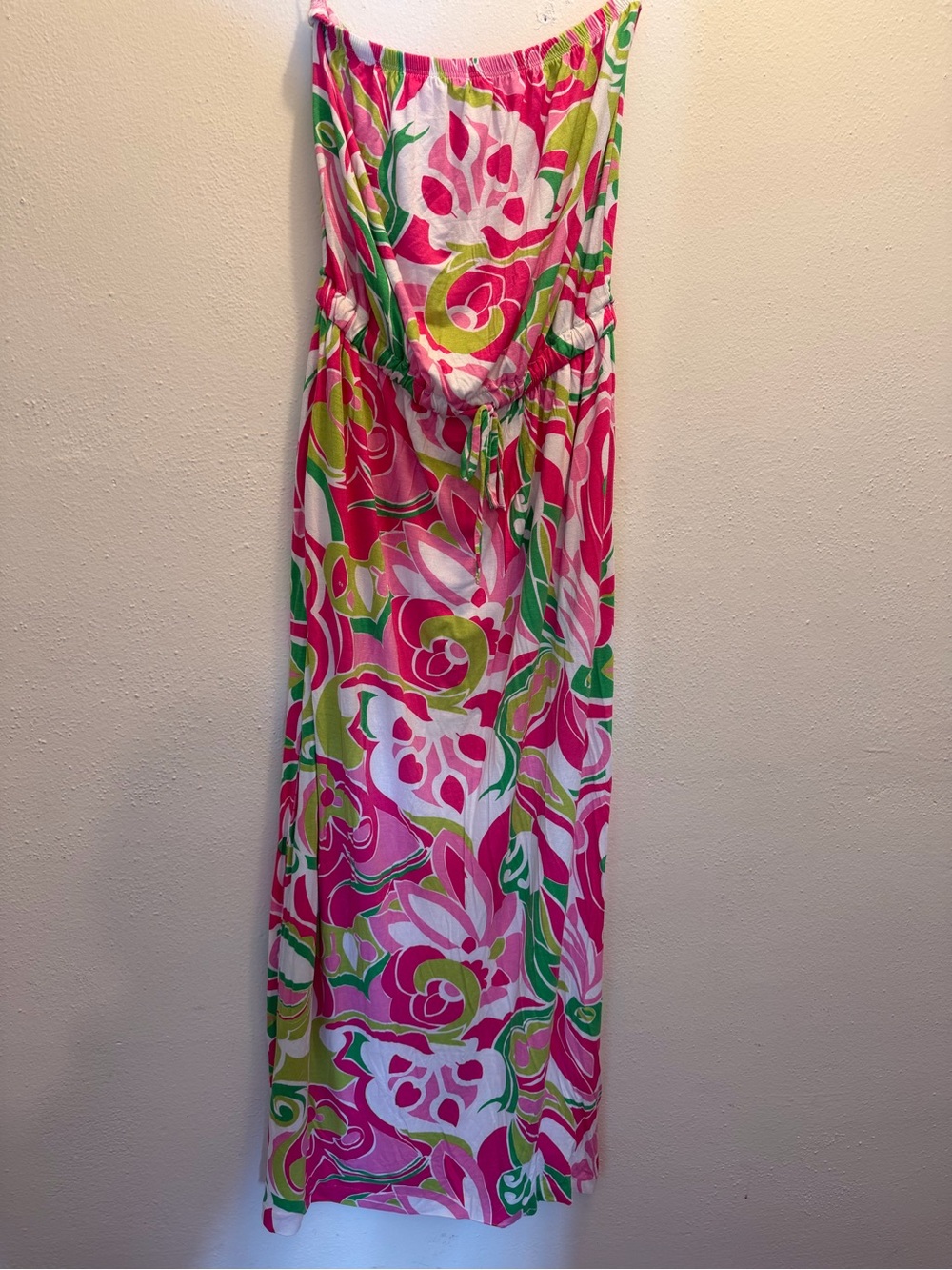 Macbeth Collection by Margaret Josephs Pink & Green Maxi Dress Size XSmall